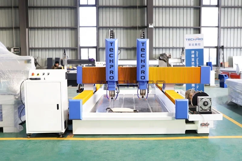 Double Head Engraving Machine For Stone Marble CNC Router 4 Axis Stone Gravestone Headstone Engraving Machine For Sale