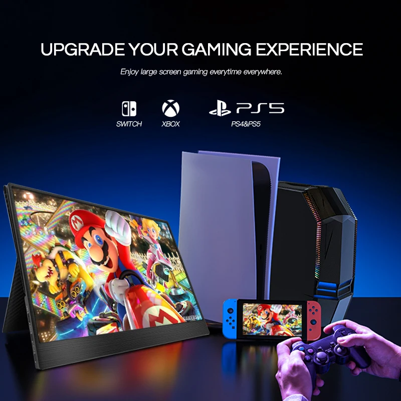 Ultra-thin 17.3 inch Full HD 1K IPS 1080P HDR 10 VESA portable monitor with Type-C Mini HDMI for laptop