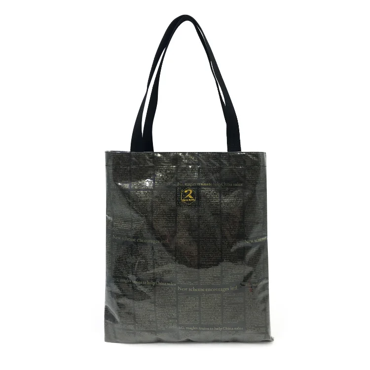 High Quality Tyvek Paper Newspaper Pattern Printed Tote Bag Custom Logo