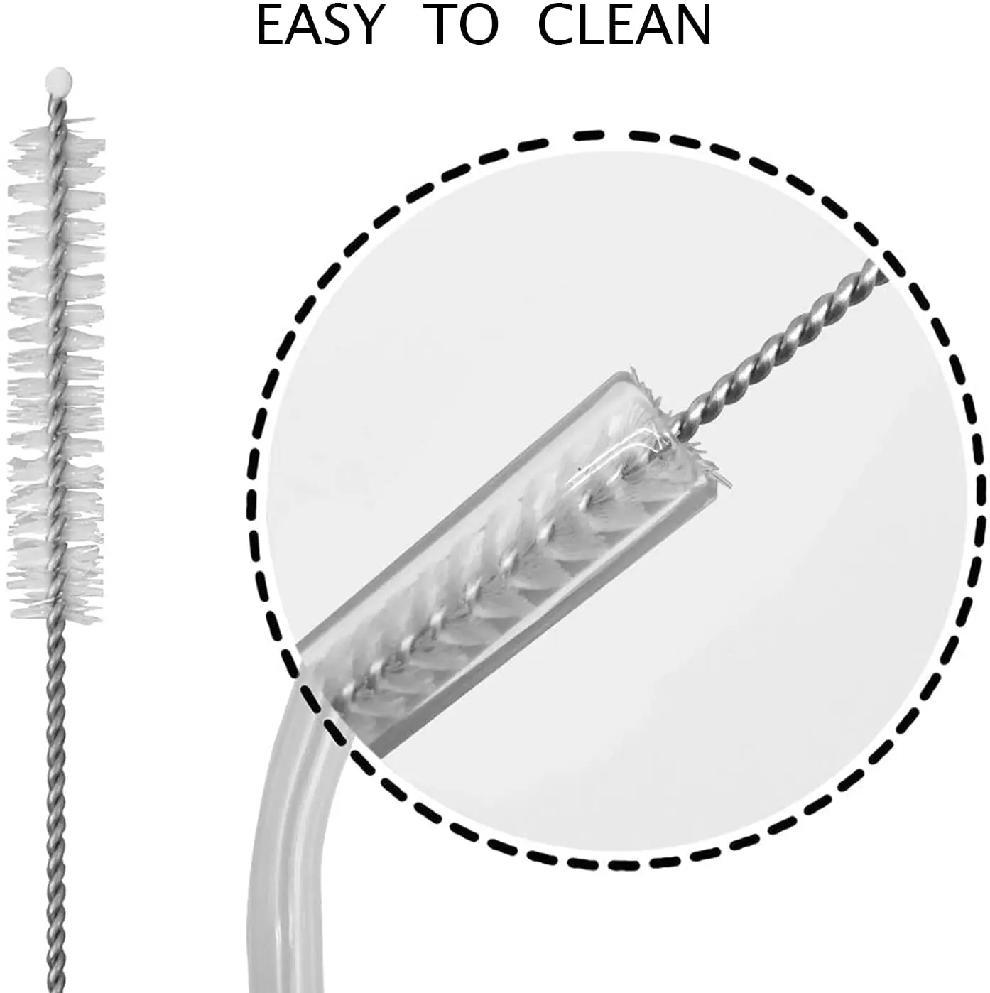 Eco friendly Reusable Transparent Glass Straw Heat-resisting Colorful Drinking Straw High Borosilicate Glass Straw set