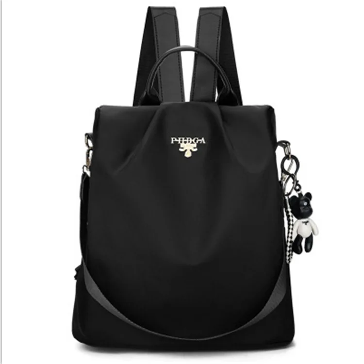 stock waterproof nylon women girls anti-theft backpack hand tote bag