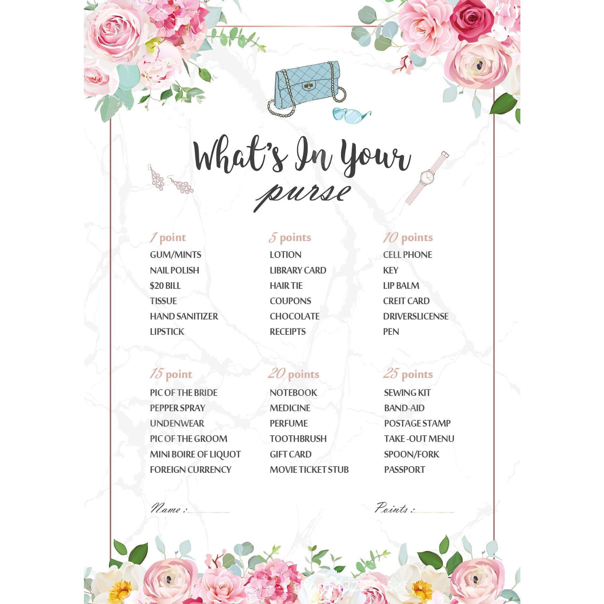 Bachelorette Party Wedding Game Accessories Card With Questions