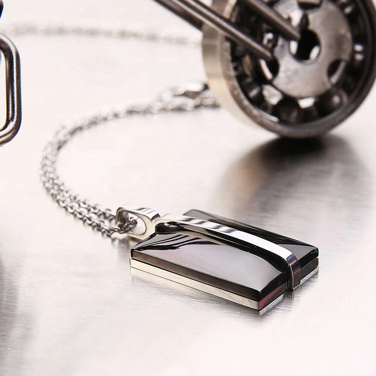 Wholesale Latest Design Tungsten Carbide Square And Plain Pendant Necklace For Men