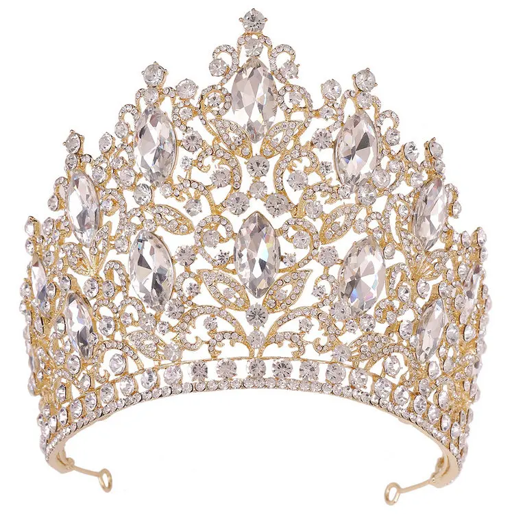 Big Pageant rhinestone Tiara  Jewelry Wedding Miss World tall Crowns Headpiece Universe crowns pageant For Women queens