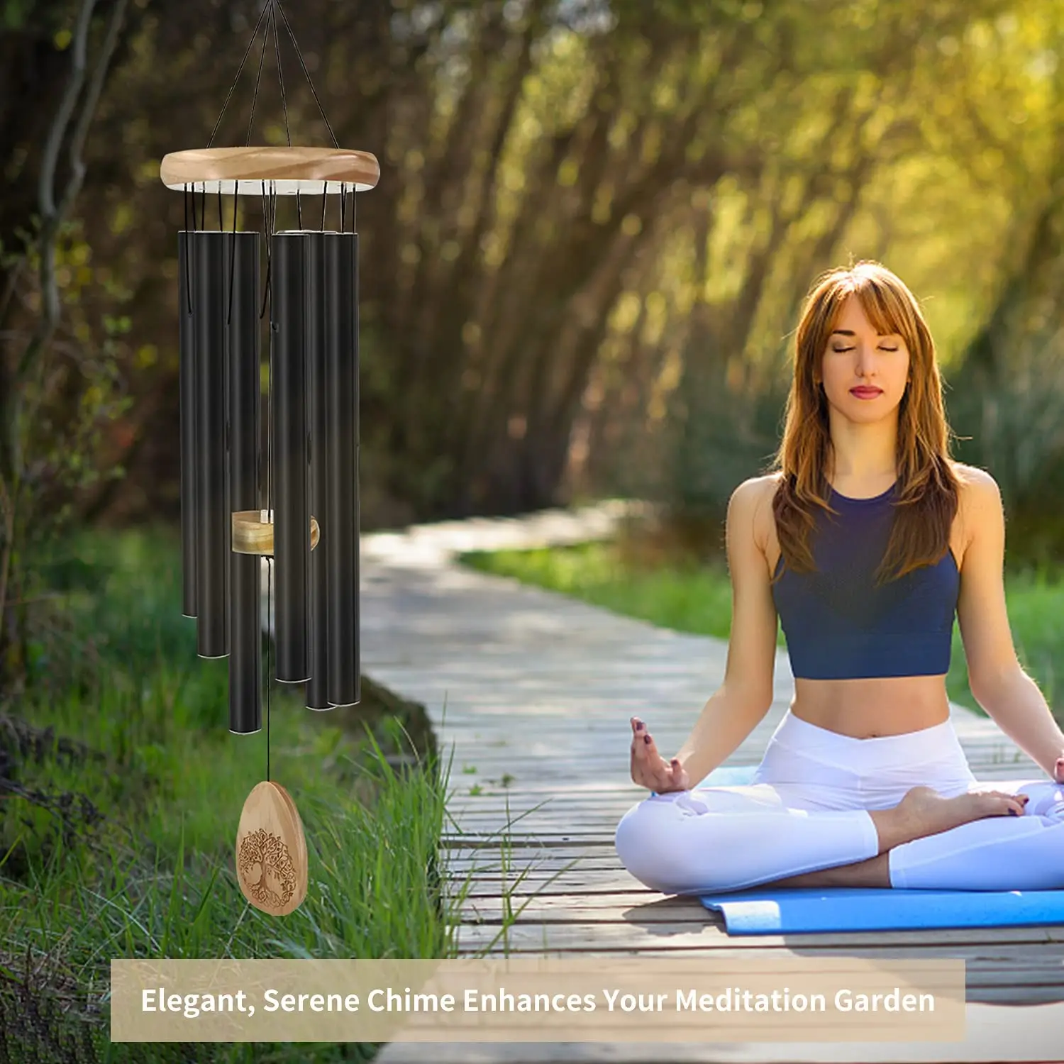 Wind Chimes Silver Memorial Gift Set for Loss of a Loved one, Long deep Tones Memorial  Wind Chimes