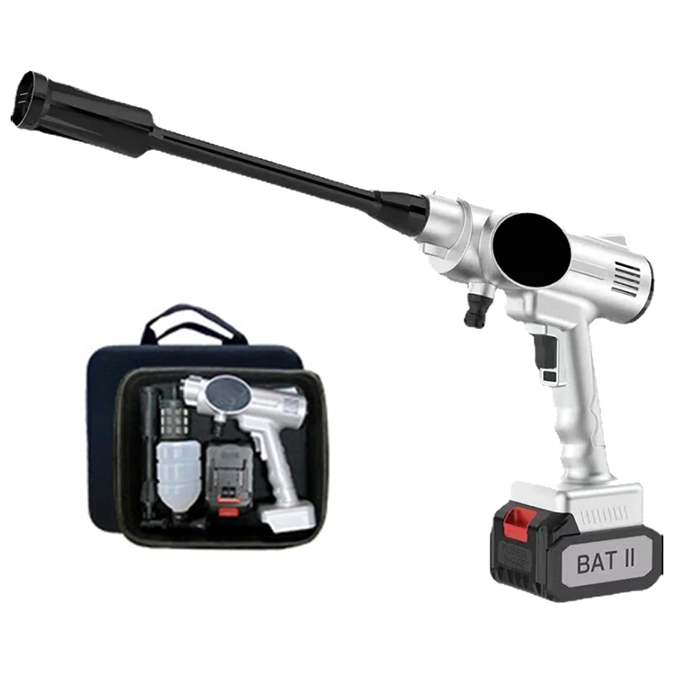 household portable rechargeable high pressure water spray gun  high-power lithium battery water wireless car washer gun