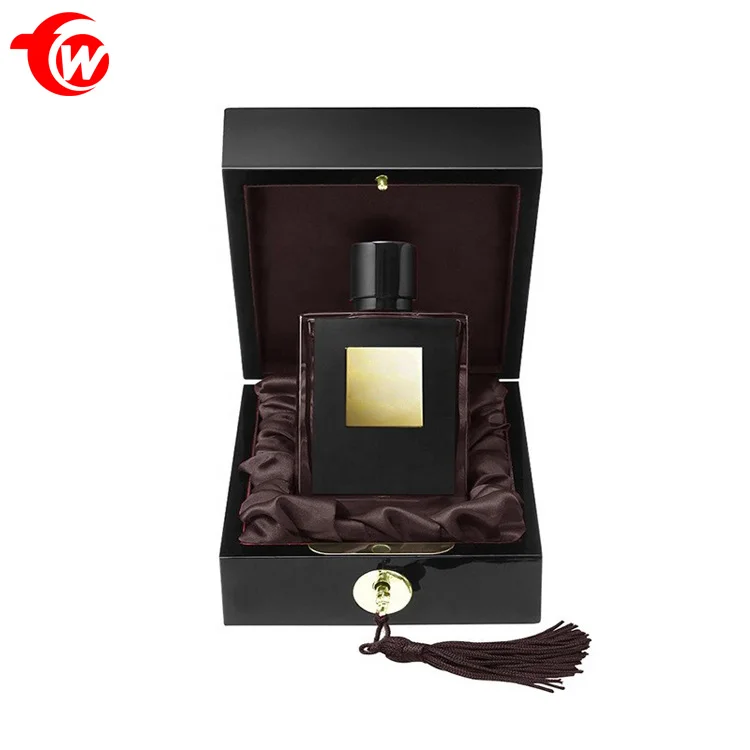 New Hot Design Luxury Custom Made Perfume Gift Box Packaging Wood Leather Box With Gold Lock