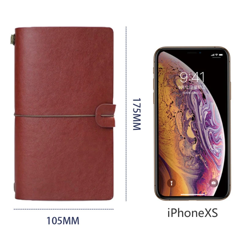 Slim PU Leather Notebook With Pocket Saddle Stitching Journal Travel Diary Planner Manufacturer Custom Eco friendly Notebooks