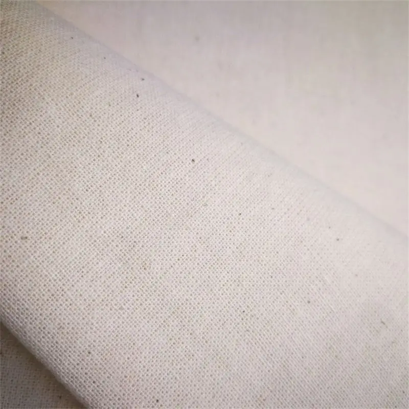 Wholesale custom logo size color 100 cotton woven canvas fabric cotton greige canvas fabric for canvas tote bags