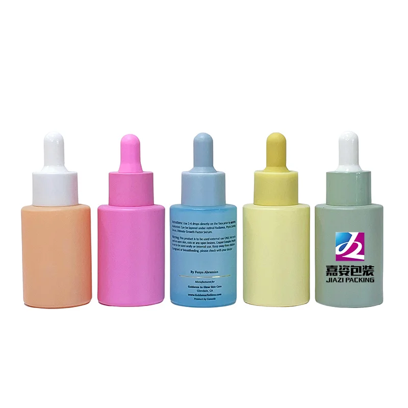 30ml flat shoulder glass dropper bottle 30 ml frosted glass essential oil bottle with dropper 1oz serum oil bottle