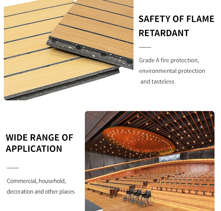 Waterproof MDF WPC wood material interior cladding wall decoration Soundproof Acoustic Panels