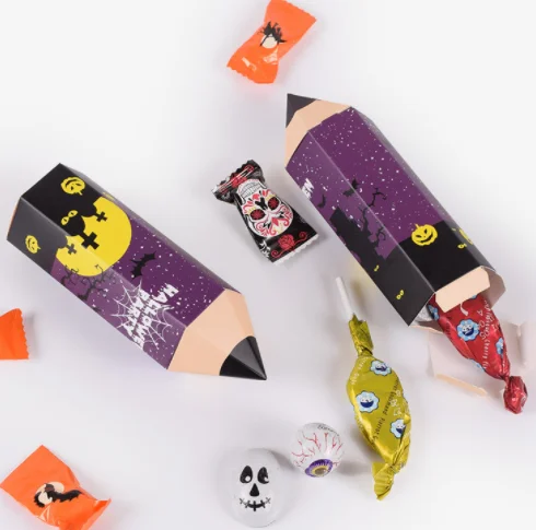 Color Printing Packaging Box Pencil Candy Gift Box Halloween Cartoon Candy Box