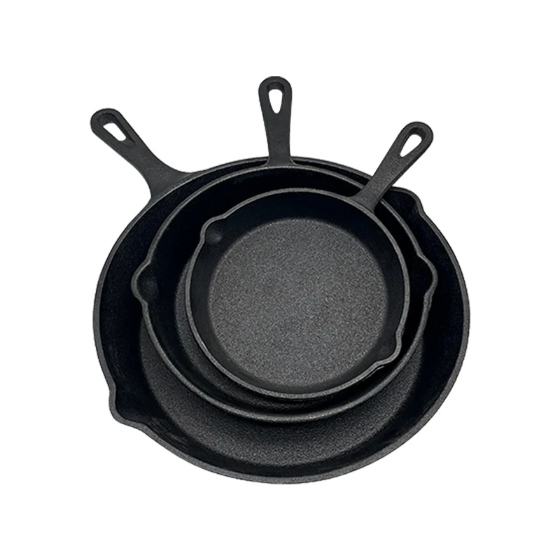 6/8/10 Inch Cast Iron Frying Pan Set Kitchen Cooking Set Cookware Fry Pan Non Stick Set Frying Pan
