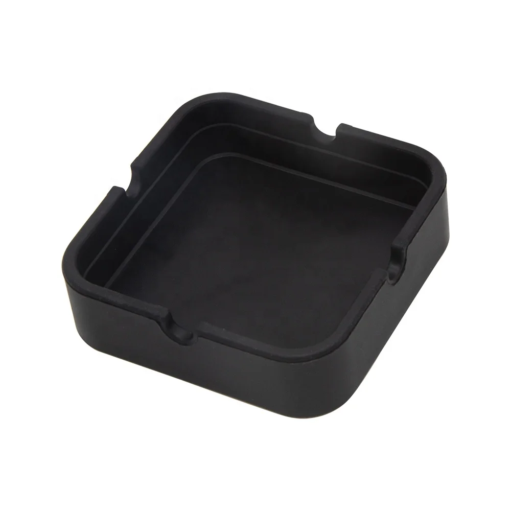 Экологичная небьющаяся квадратная силиконовая портативная пепельница, автомобильная пепельница