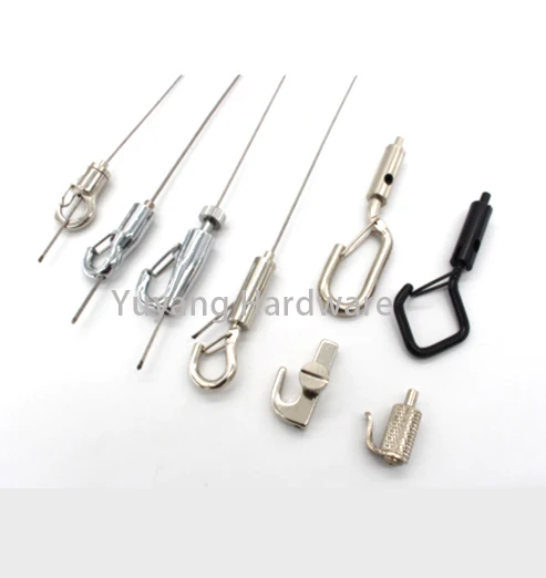 Copper Ceiling Hanging Fittings Steel/Stainless Steel Wire Rope Clip Suspension Kit with Standoff Screw Clamp Mounting Bracket