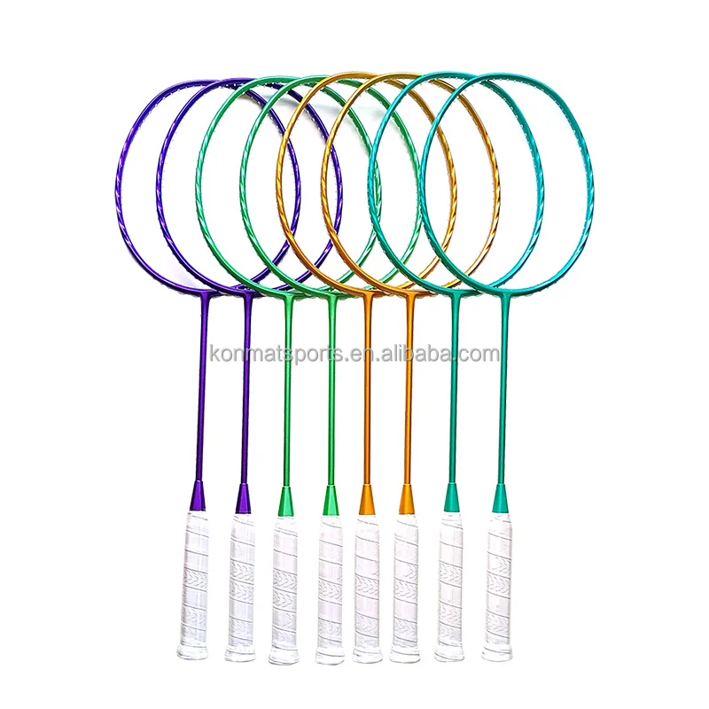 New design Full carbon with wood handle 4U 22~30LBS badminton rackets professional