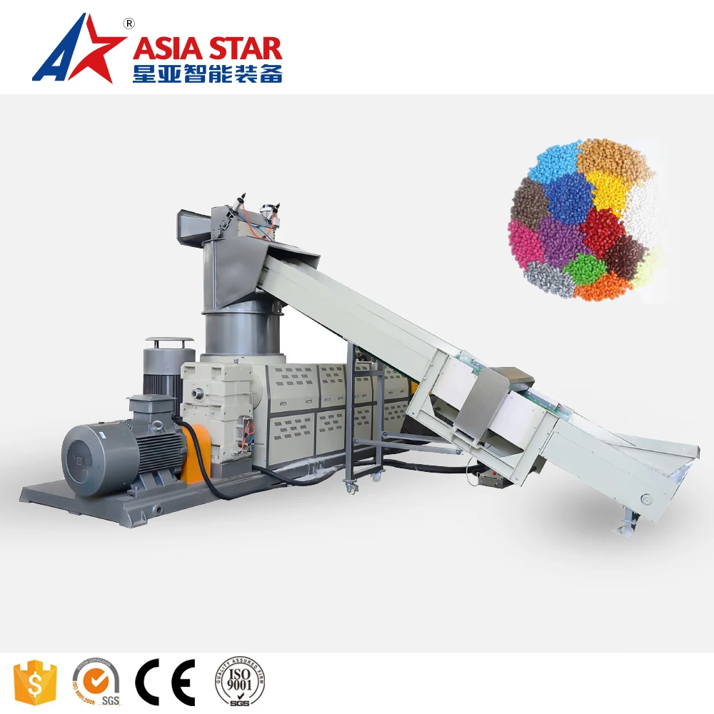Factory Price Waste Plastic Recycle Machines Granule Pellets Film Making Machine Recycling Plastic Granulator Plastic Pelletizer