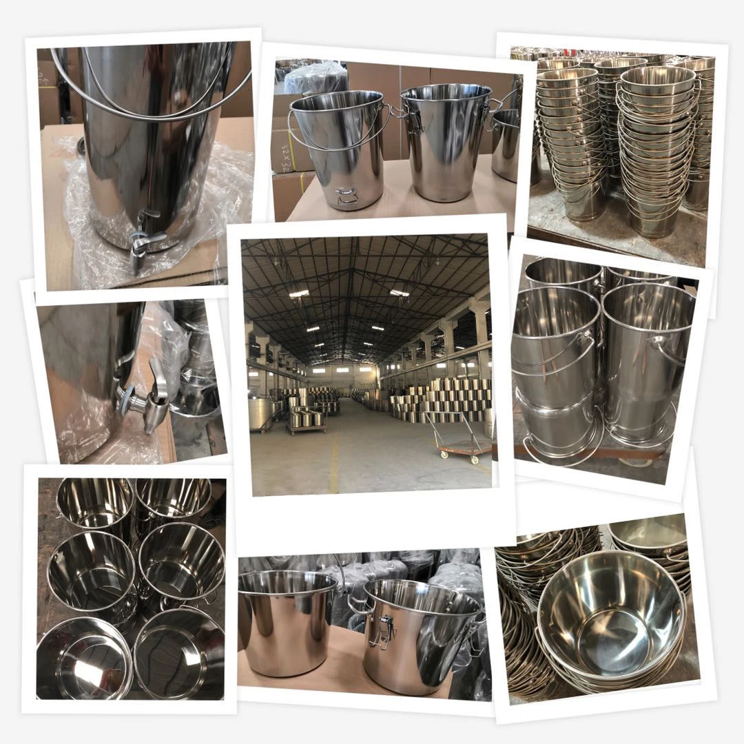 OEM high polished storage wine water metal beer pail bucket barrel stainless steel ice bucket