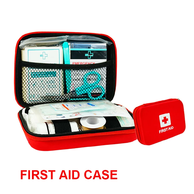 Red Compact EVA Hard Carrying Case Bag Portable Travel Storage Gadget Pouch for Medical First Aid Kit