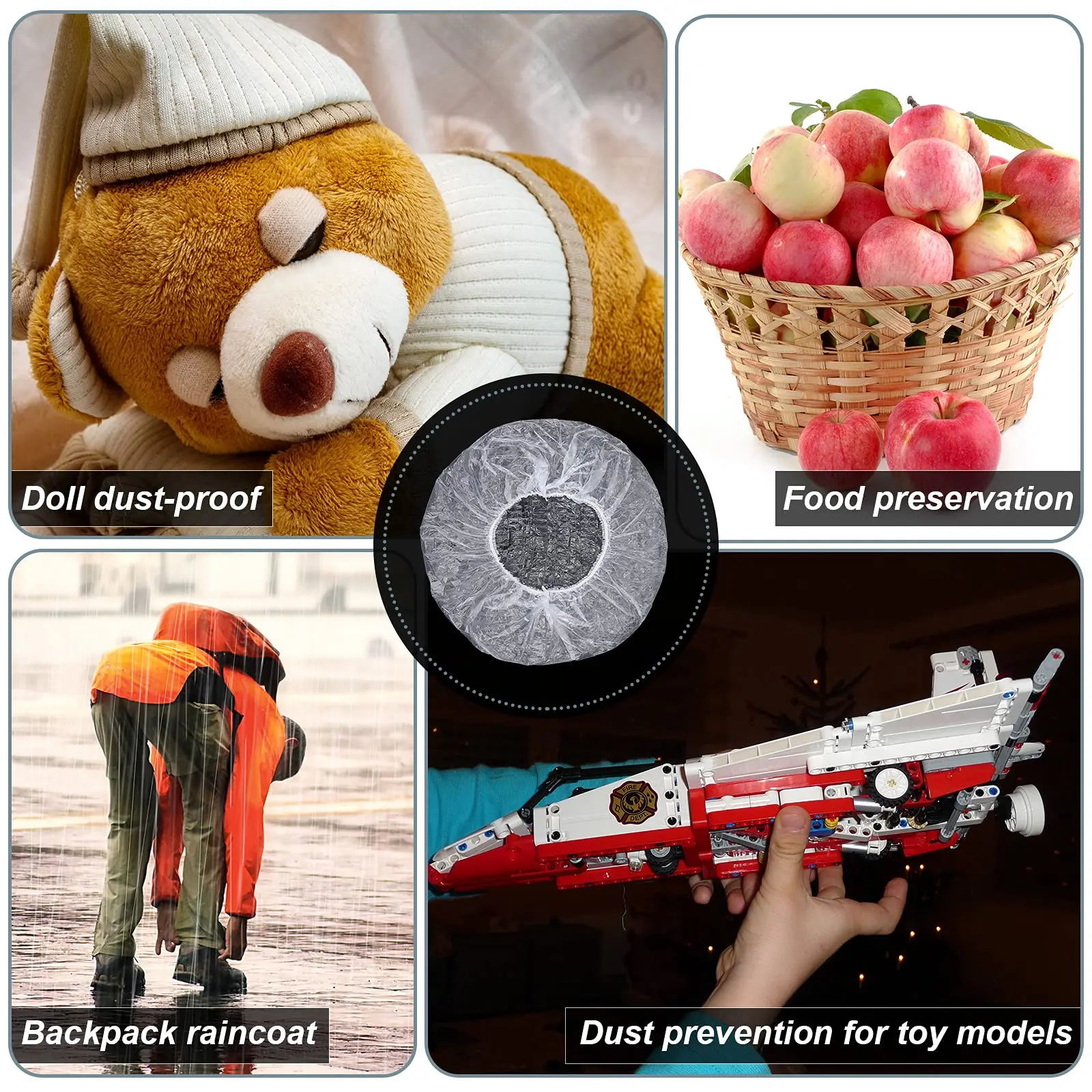 100PCS Custom shower cap for braids for Women PE Disposable Clear cleaning no rinse shampoo cap