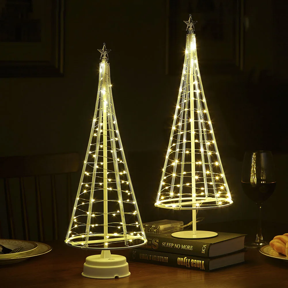 425mm Led Spiral Branch Custom Ornaments Artificial Parts Glass Stars Decor Modern Outdoor Metal Christmas Tree