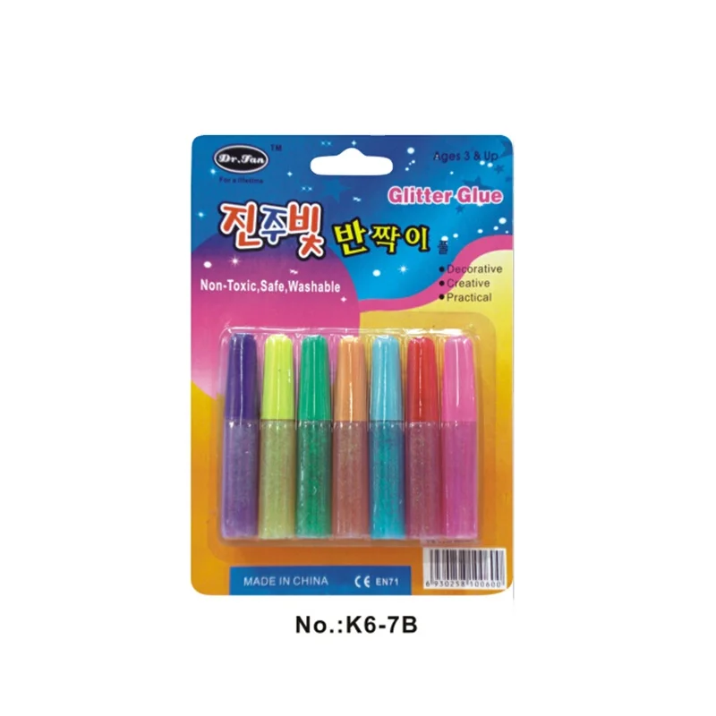 Новые поступления, 8 мл, 3D блистерный клей с блестками для самодельных слаймов, глина в школе, цветной школьный клей