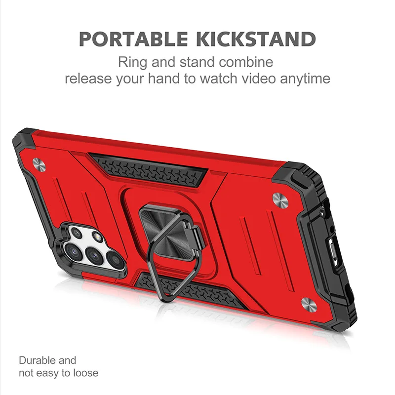 TPU PC military-grade shockproof metal ring holder phone case holder ring kickstand Armor phone case for Samsung S22 A03 164