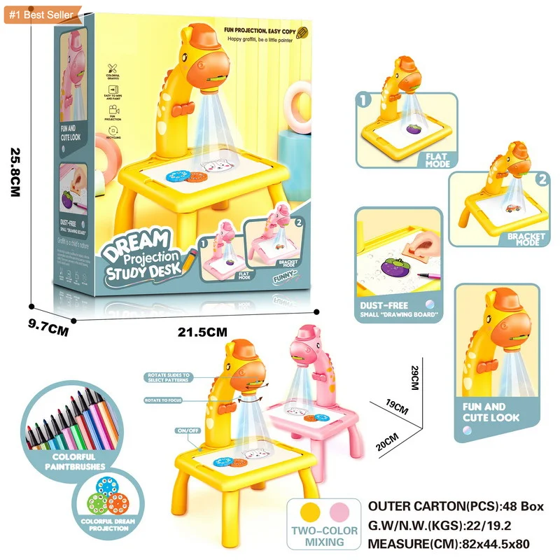 Custom Write Learning Table  Art Drawing Desk Toy  Painting Board Sketch Toy Projector Draw Children Drawing Toys