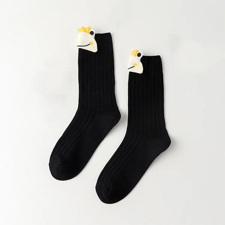 Autumn and winter 3d cute cartoon frog womens fashion long warm thick socks