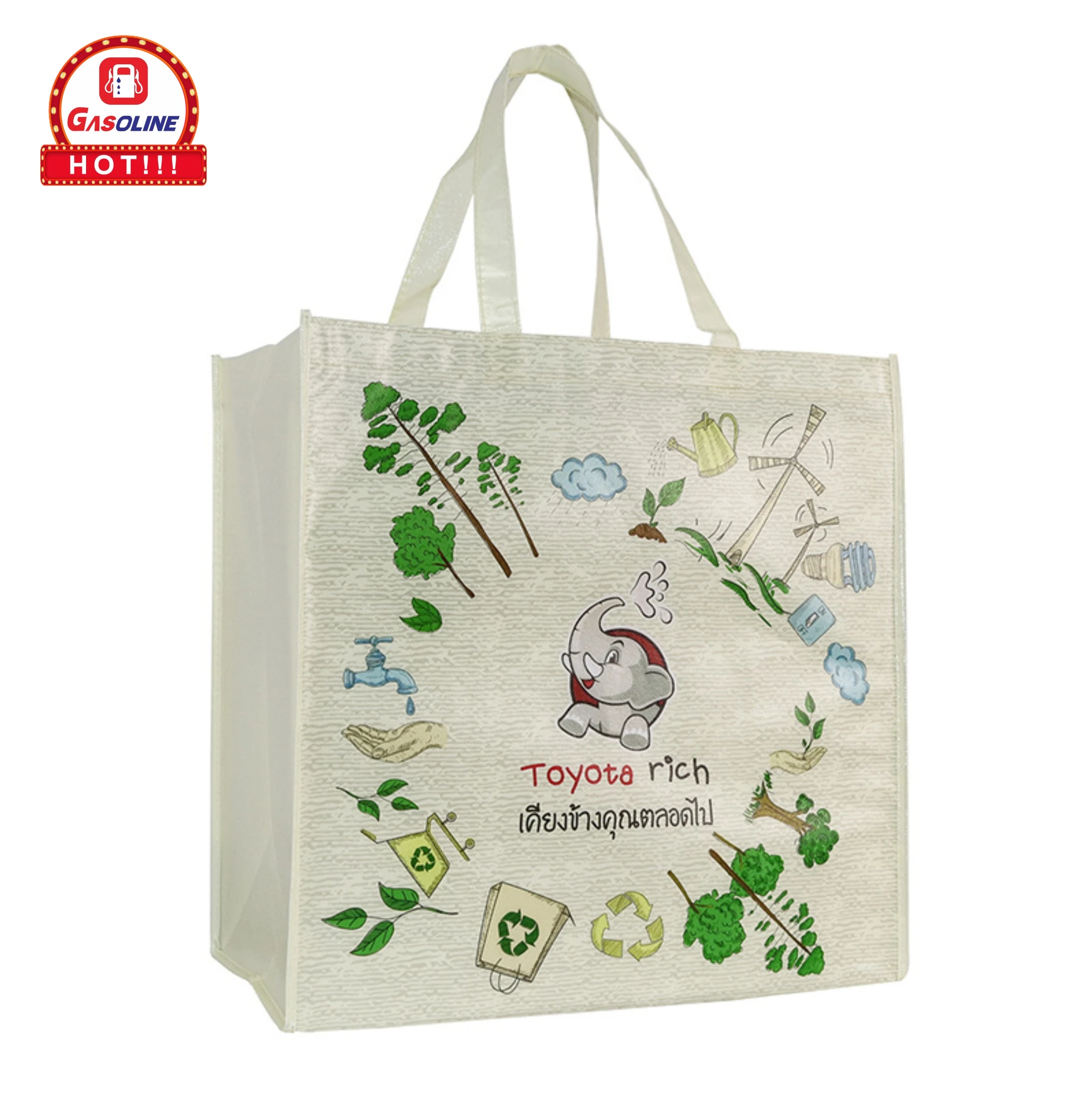 Custom wholesale logo printed cheap recycled reusable tote clothes grocery packaging gift laminated pp non woven shopping bag