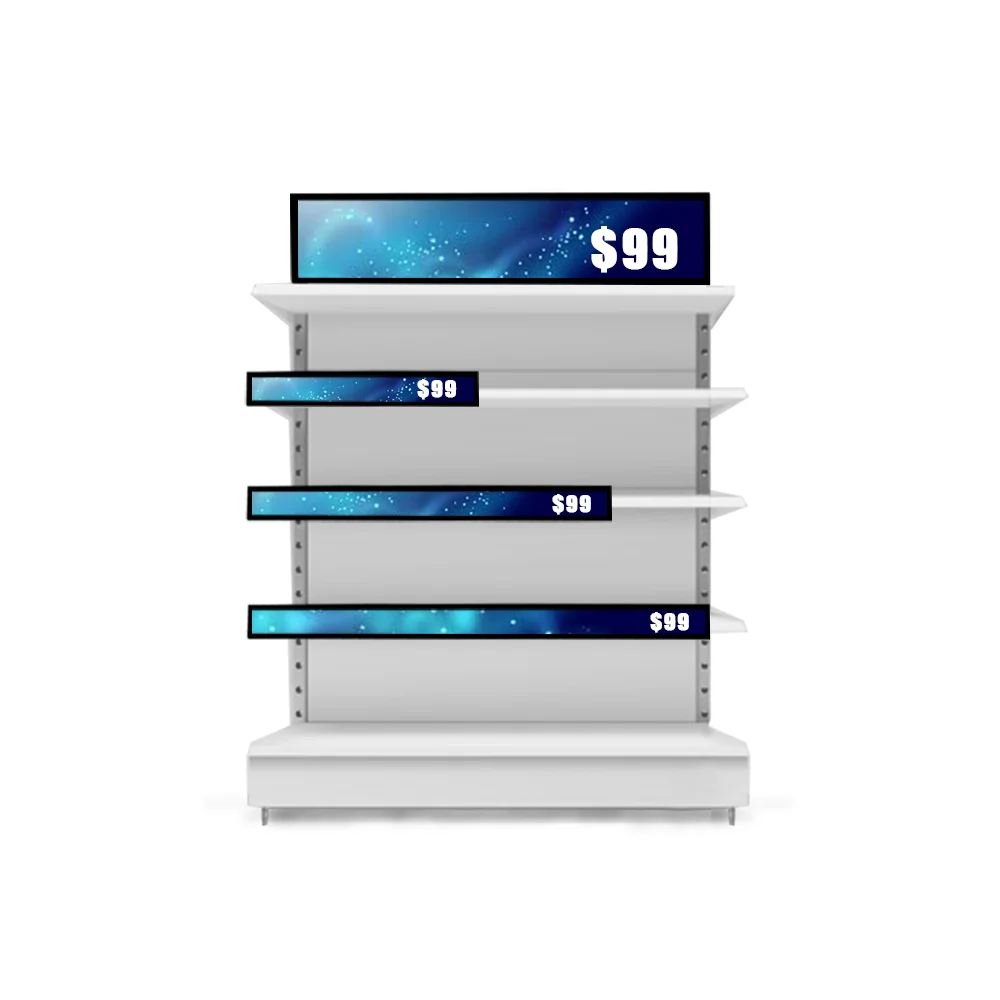 23.1 Inch Stretch Bar Totem Lcd Display High Brightness Strip Wide Supermarket Advertising Screen Digital Signage Manufacturer