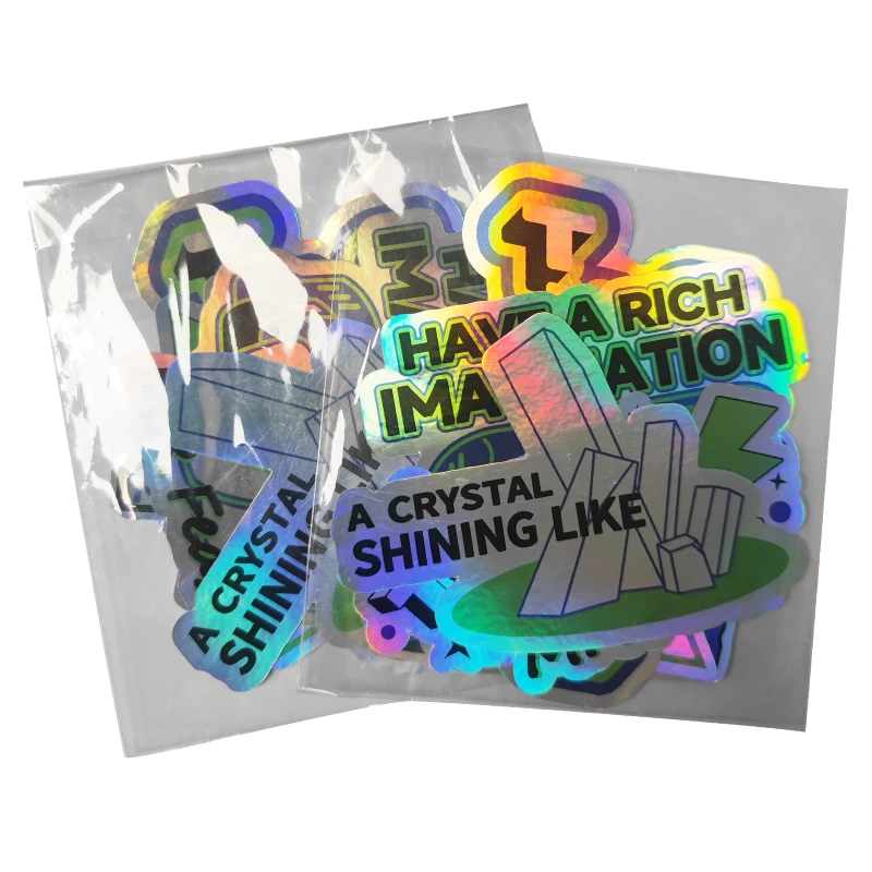 Custom Printing Laser label sticker Paper Adhesive Graffiti UV Protection Eggshell Stickers Holographic Vinyl Blank A4 Size