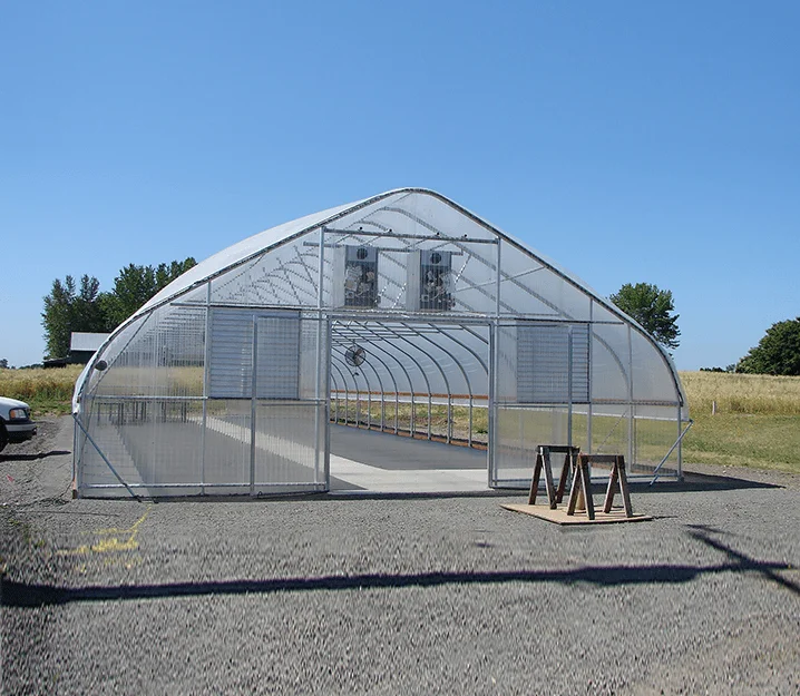Greenhouse with wet wall solar farming agri low Tunnel galvanized steel Single span Frame  for Agriculture & Garden