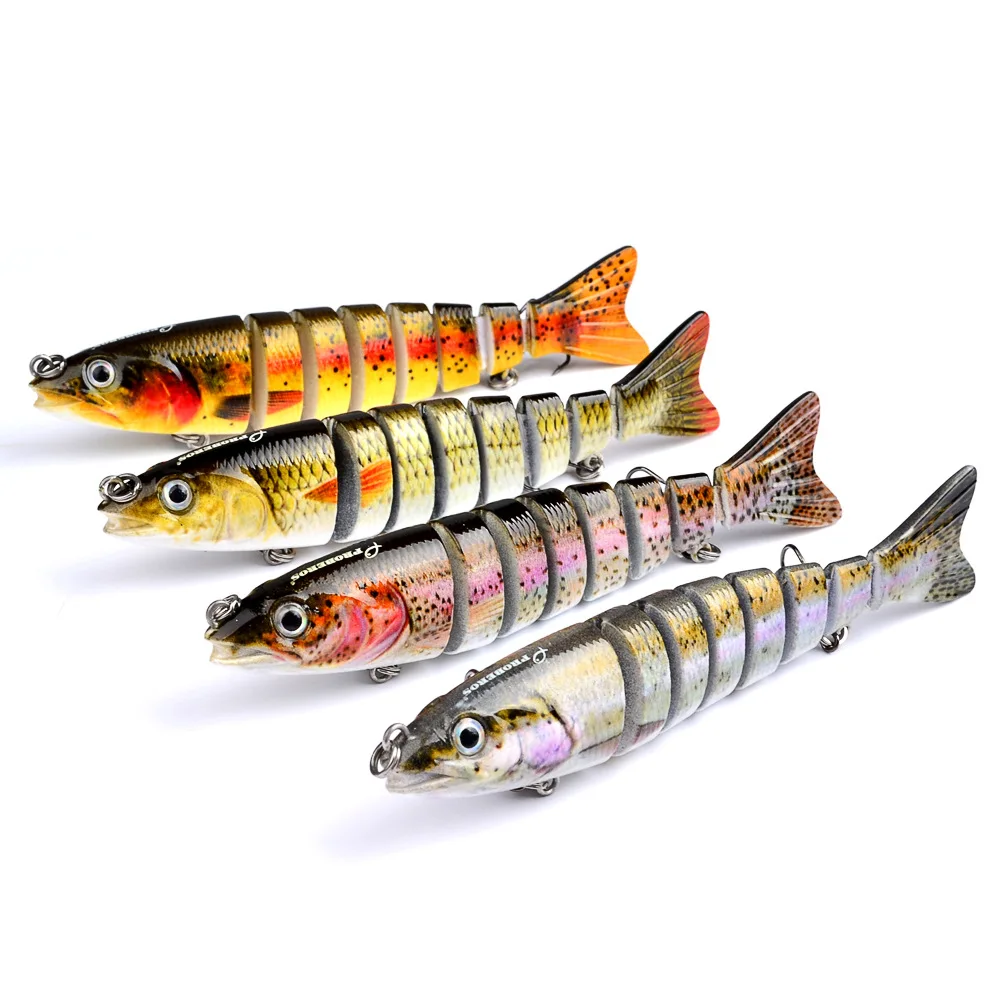 1 PCS 12cm 19g Artificial bass fish 8 segmented perch fish lure sinking wobblers swim bait multi jointed fishing lures
