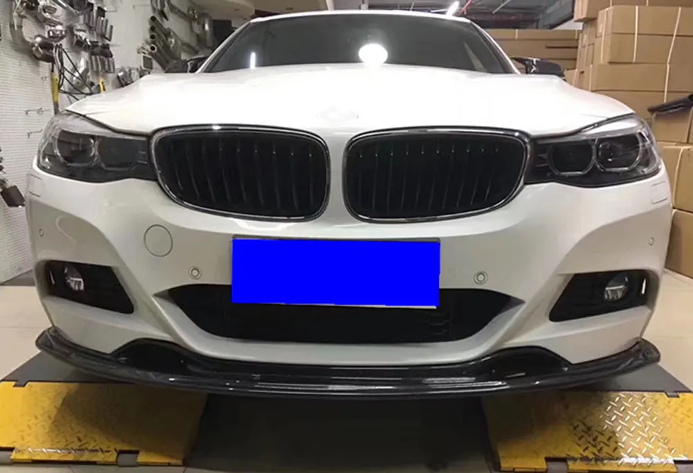 Carbon Fiber/FRP Front Lip Spoiler Bumper Chin Shovel for BMW 3 Series F34 GT 4 Door with M-tech M-sport Bumper 2012-2018 3D Sty