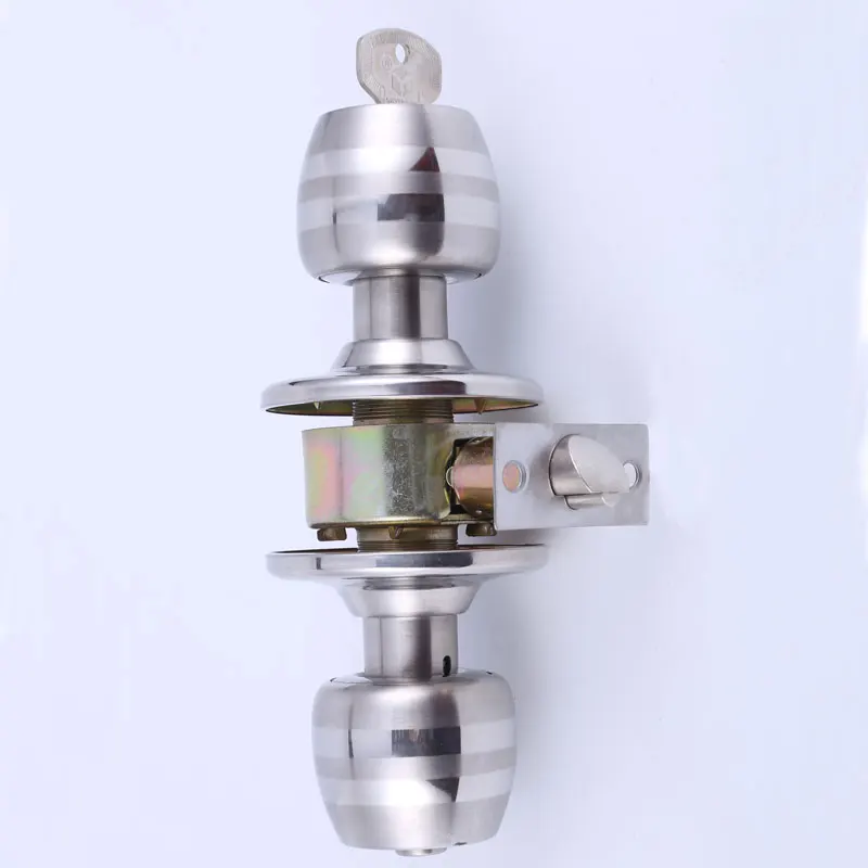 Factory Wholesale  Cerraduara Stainless Steel Brass Cylinder Zamak Cylindrical Knob Lock Round Ball Lock Privacy Bathroom Lock