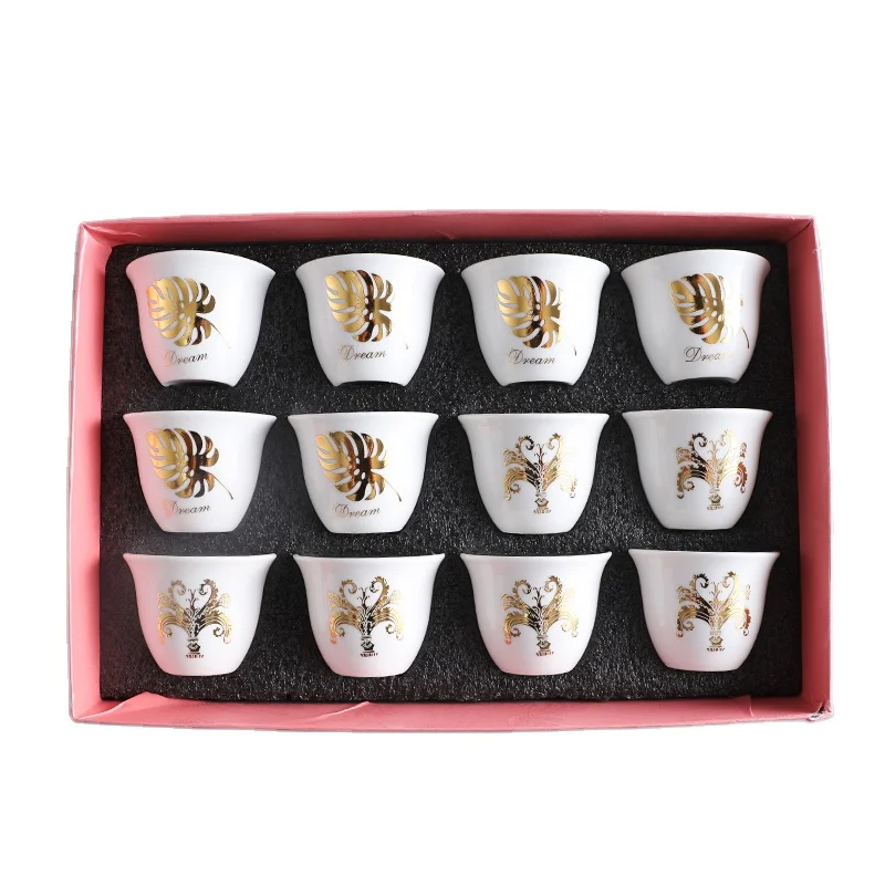 12 шт. новый дизайн горячая Распродажа Арабская чашка Cawa керамический набор с коробкой