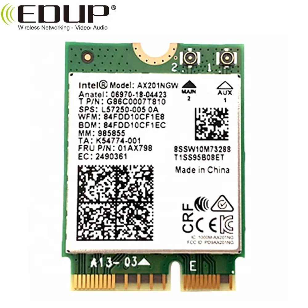 EDUP 3000Mbps tri-band In-tel AX210NGW BT5.1 M.2 Wireless Card Wifi 6E AX210NGW 2.4Ghz/5G/6G 802.11ax WIFI card AX210