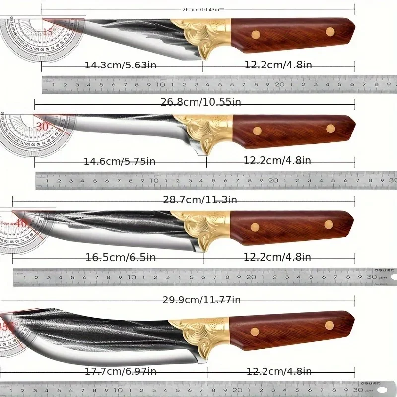 4 Pcs Slaughterhouse Kitchen Butcher Knife Super Sharp Slicing Knife Longquan Forging Boning Knife