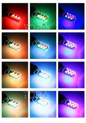 Yobis Latest COB 12 Chips Silicon Memory Function Reading Light Bulb T10 LED RGB with Remote Controller