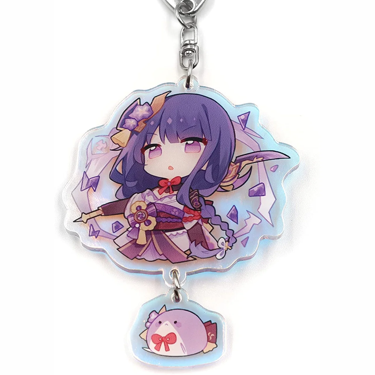 Double Sided Acrylic Anime Holographic Epoxy Keychain Charm Color Anime Printed Keychain Suppliers