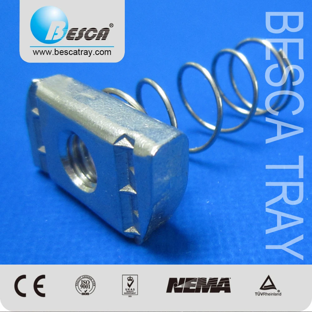 Besca Spring Clip Slot Bolt Washer Hex Nut For Cable Tray