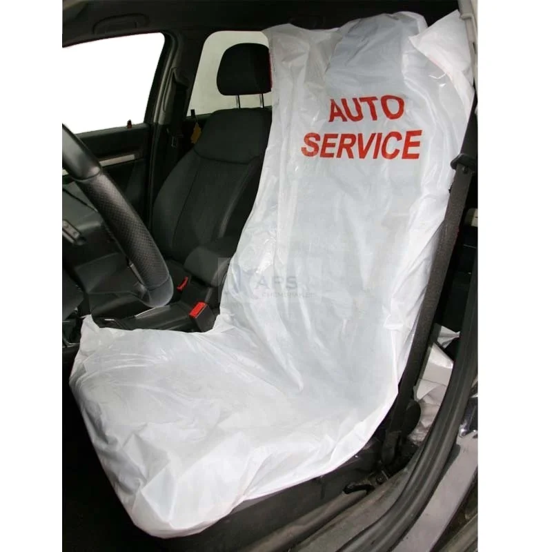4Pcs Disposable Plastic Steering Wheel Cover & Seat Cover for Auto Maintenance Services and Interior Protection
