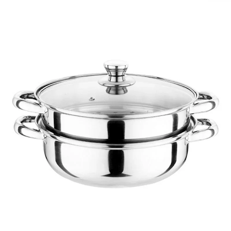 Hot Sale Kitchen Stainless Steel Steamer Pot Cooking Soup Pot with Glass Lid
