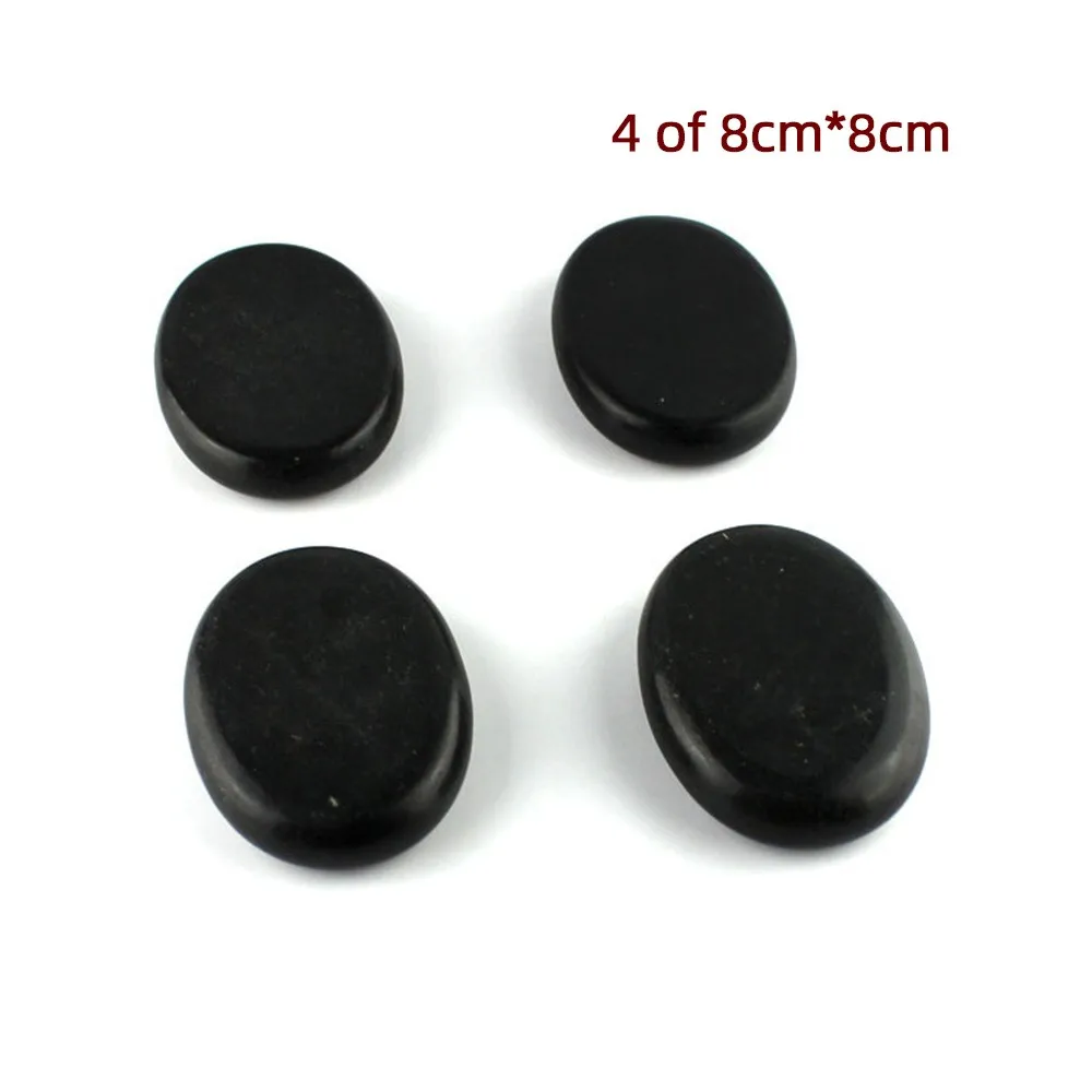 Chinese Wholesale 16 PCS Massage Hot Natural Spa Stone Professional Therapy Wooden Box With Black Heated Custom Body Palm Stones