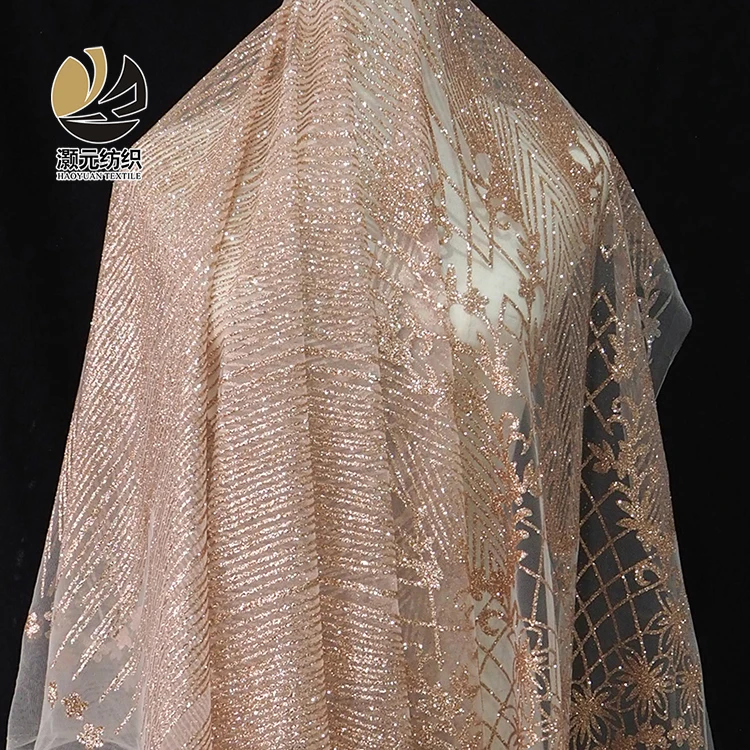 Ready goods champagne veil wedding dress new beautiful sequins shinny glitter tulle