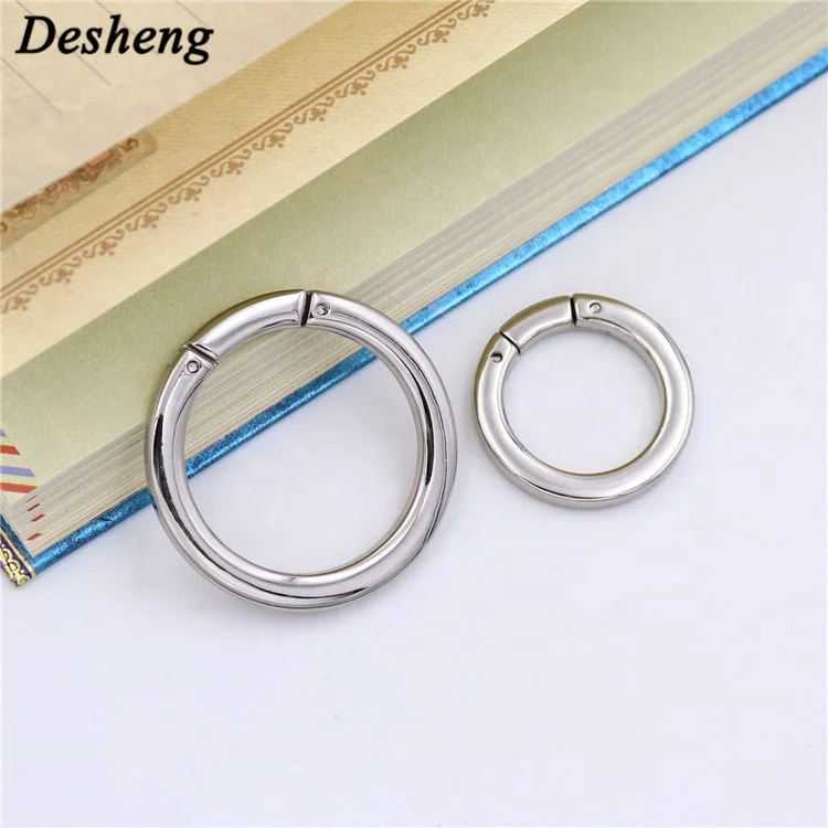 Bag Accessory Oval Round Bag Clip Fitting Thin Flat Metal Small O Ring for Purse