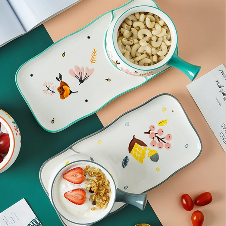 square hohemia japanese sushi tableware ceramic dinner set plate and cup set