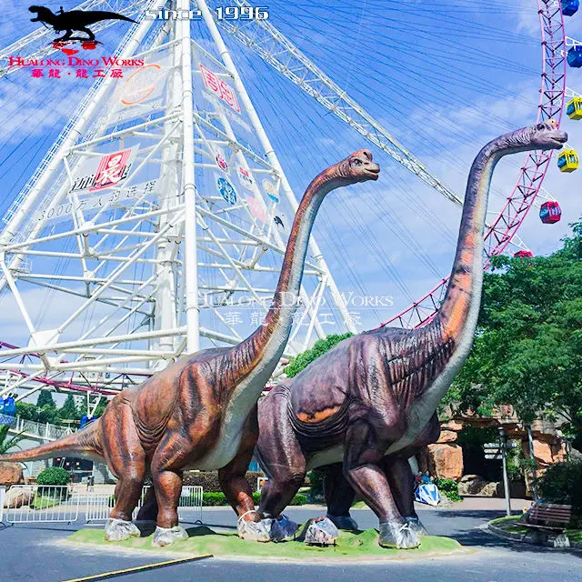 Amusement Games Outdoor Animatronic Long Neck Dinosaur and Statue Sculpture For Dinosaur