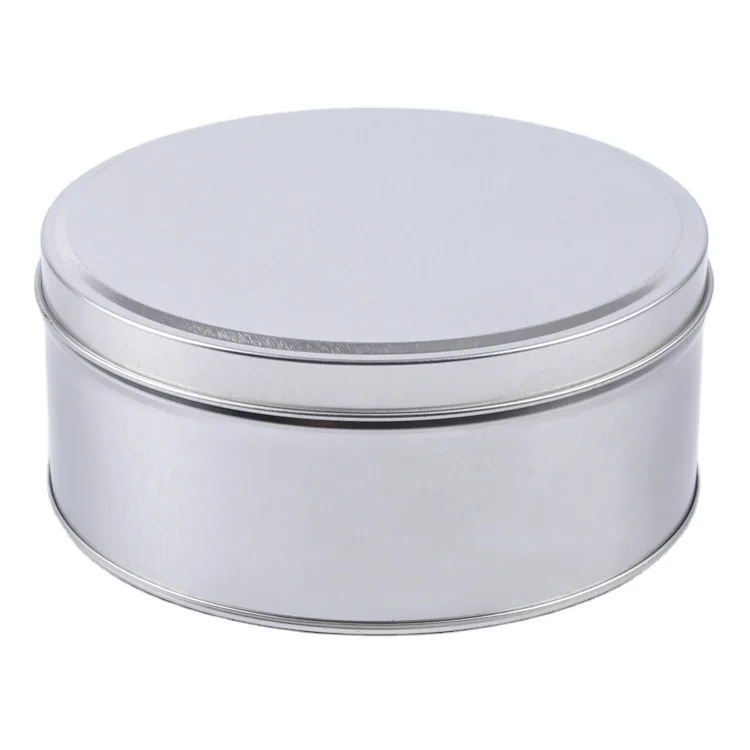 Candle Tin box for candle packing metal candle tins Silver Color Round Tin Box